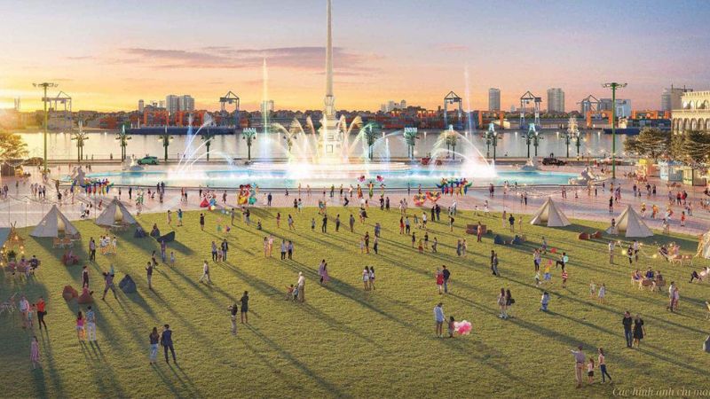 Tiện ích Quảng trường châu Âu đẹp tráng lệ của căn hộ 1 phòng ngủ Vinhomes Vũ Yên