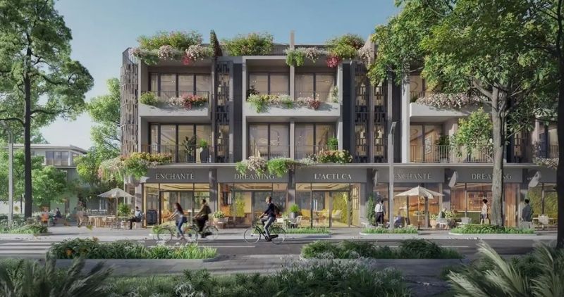 Nhà phố Long An Eco Retreat nổi bật với thiết kế hòa cùng thiên nhiên, tối ưu ánh sáng và gió trời.