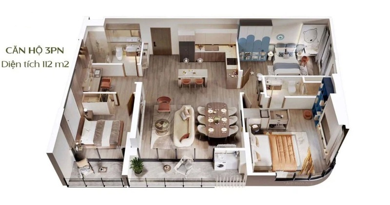Đặc điểm căn hộ 3 phòng ngủ Masteri Era Landmark
