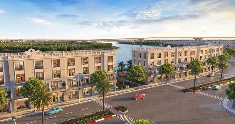 Những dãy nhà phố liền kề tại Vinhomes Vũ Yên tạo nên diện mạo đô thị hiện đại giữa không gian sống xanh