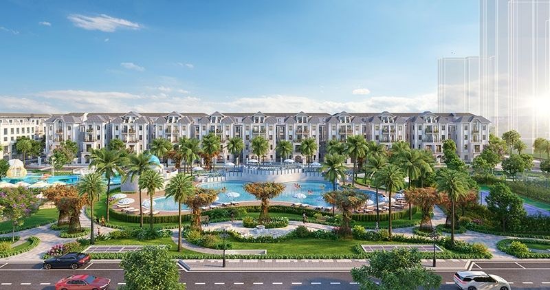 Không gian tiện ích tại Vịnh Xanh được thiết kế theo phong cách nghỉ dưỡng, mang đến trải nghiệm thư giãn ngay trong khuôn viên khu đô thị