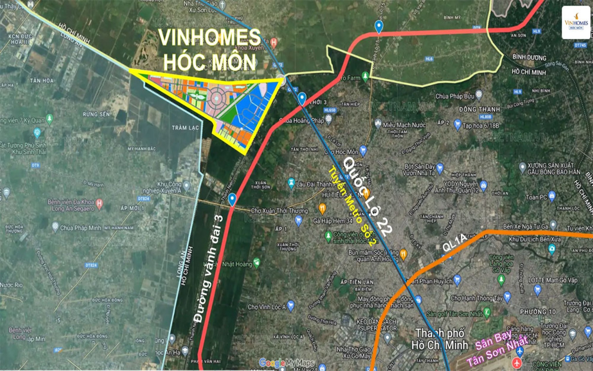 Vị trí dự án Vinhomes Hóc Môn
